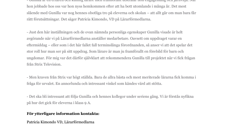 Lärarförmedlarna och SVT: s Klass 9 A
