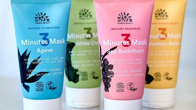 Nu lanseras 3 Minutes Face Mask från Urtekram Nordic Beauty. 