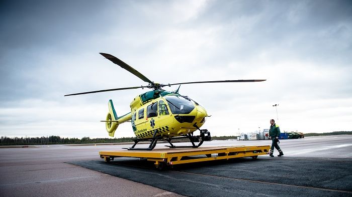 Övning av helikopterhaveri påverkar framkomligheten vid Falu lasarett