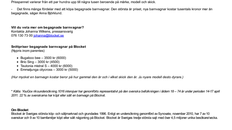 Ny statistik från Blocket visar: Hett med begagnade barnvagnar 