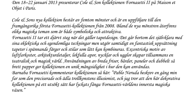 FORNASETTI II - Välkommen in i en teatralisk och magisk värld
