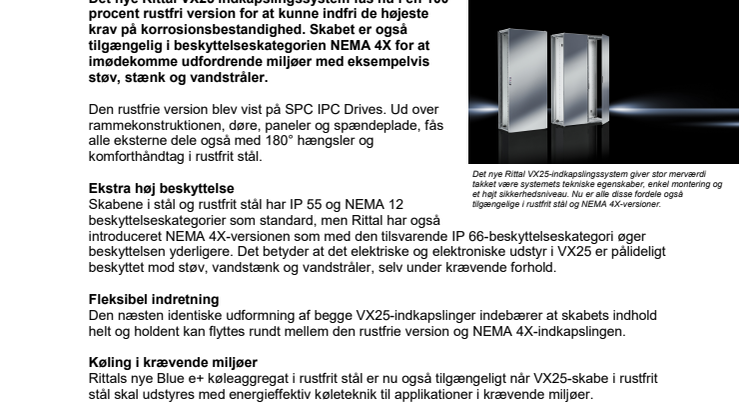 Nu kommer nyt indkapslingssystem i rustfrit stål og NEMA 4X