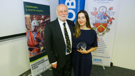 Professor Bob Giddings with this year's scholar Anna Koukoullis
