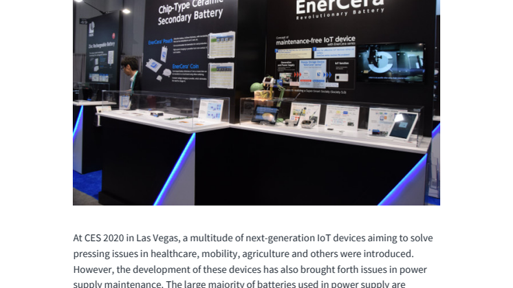 EnerCera – a new Li-ion battery solution to eliminate bottlenecks in IoT power supply