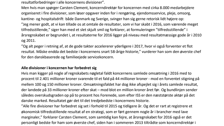 Forenede koncernen: Bedste årsregnskab i flere år 