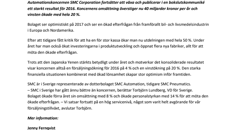 Fortsatt tillväxt för japansk automationsjätte