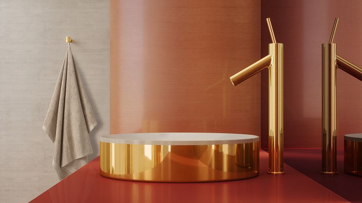 AXOR Suite round washbasin with AXOR Starck in gold