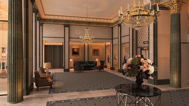 Lobbyn skiner upp när marmorgolvet gör entré på Grand Hôtel