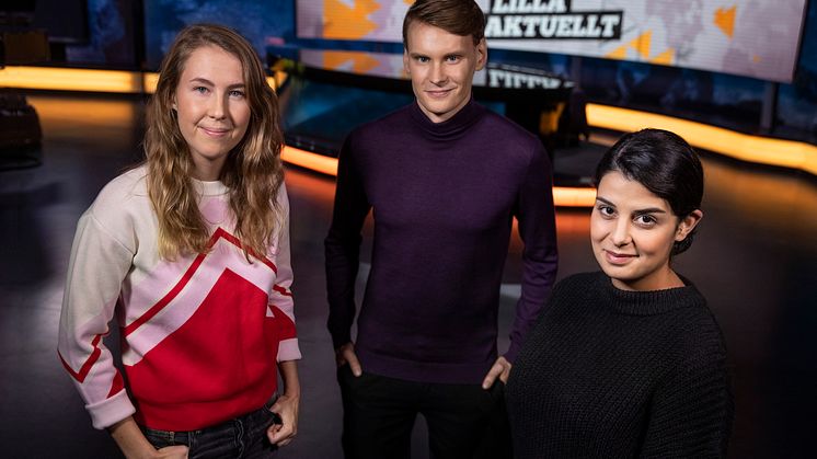 Lilla Aktuellt: Malin Andersson, Kristoffer Fransson och Aida Pourshahidi, nominerade i kategorin Årets Röst 2018