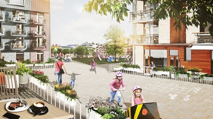 Norrtälje stads nya bostadskvarter Övre Bryggårdsgärdet kommer att präglas av grön lekfullhet.