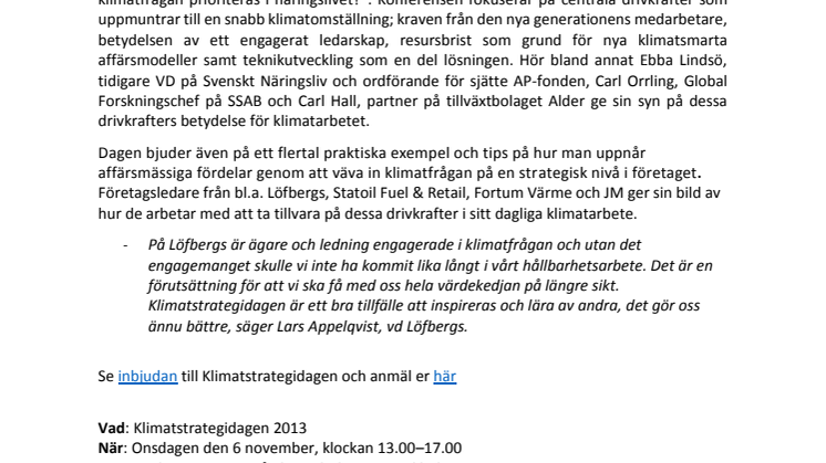 Engagerat ledarskap nyckelord för framgångsrikt klimatarbete