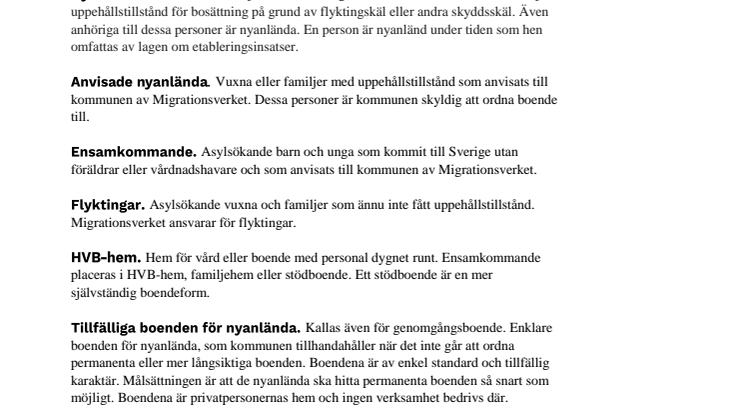 Faktablad: Definitioner