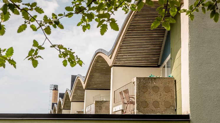 Kvarteret Kålmasken i Gyttorp, ritat av arkitekten Ralph Erskine.