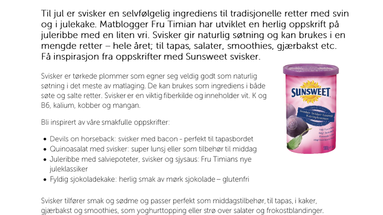 Hvordan lager man mat med svisker?