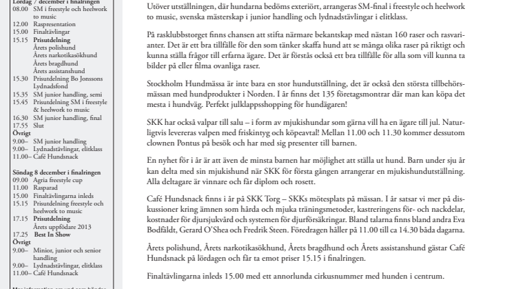 Välkommen till Stockholm Hundmässa!