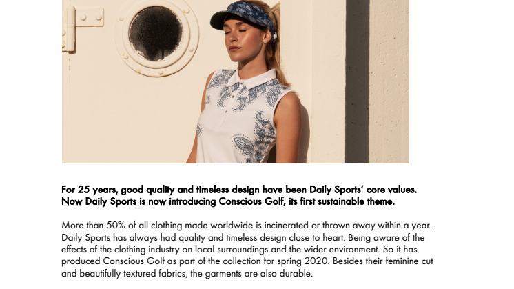 DAILY SPORTS’ FIRST SUSTAINABLE THEME