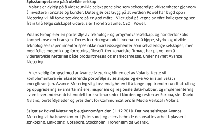 Metering solgt til kanadisk teknologiselskap