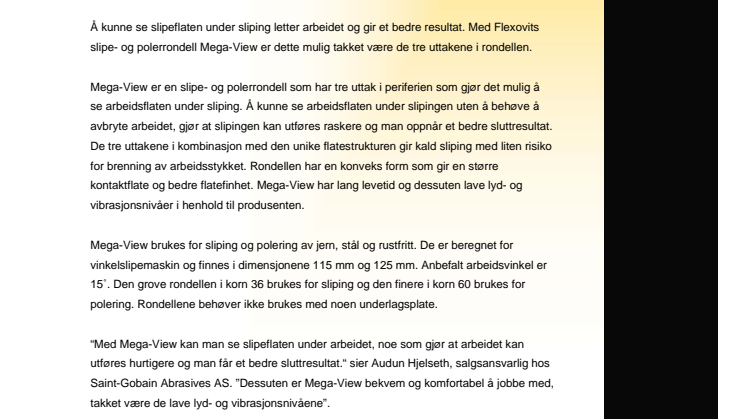 Slipe- og polerrondell med synbar sliping