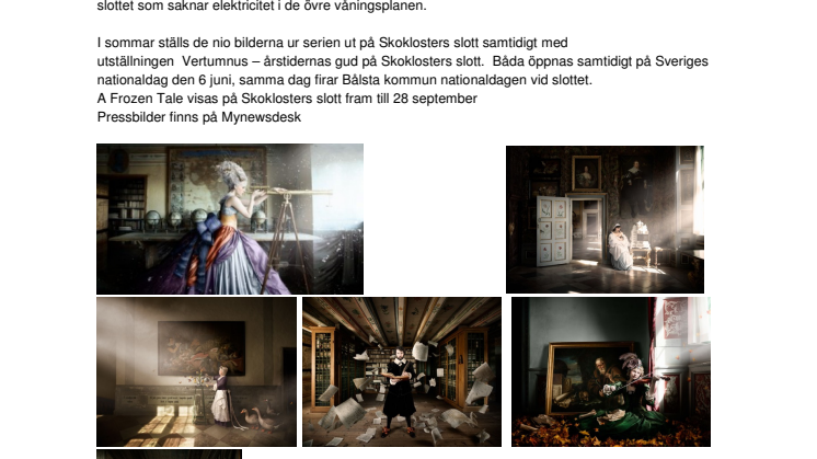 "Öppet hus" för press på Skoklosters slott, 3 till 5 juni 