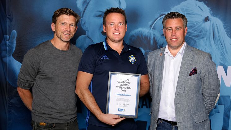 Lennie Håkansson, Näsums IF. Här tillsammans med Jesper Blomqvist och Mikael Tykesson.
