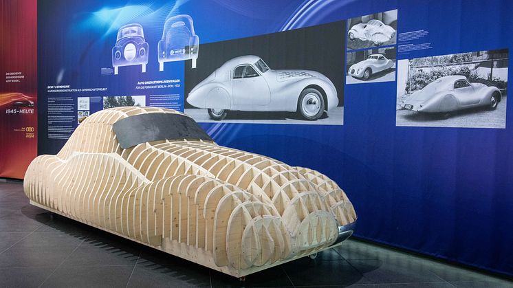 En træmodel på særudstillingen Strømlinet på Audi Museum Mobile i Ingolstadt