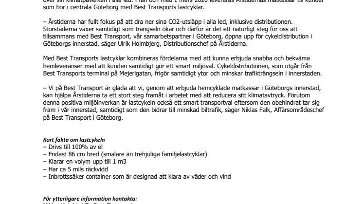 Årstiderna väljer Best Transport