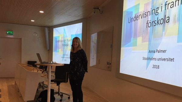 Anna Palmer från Stockholms Universitet föreläste om undervisning i förskolan