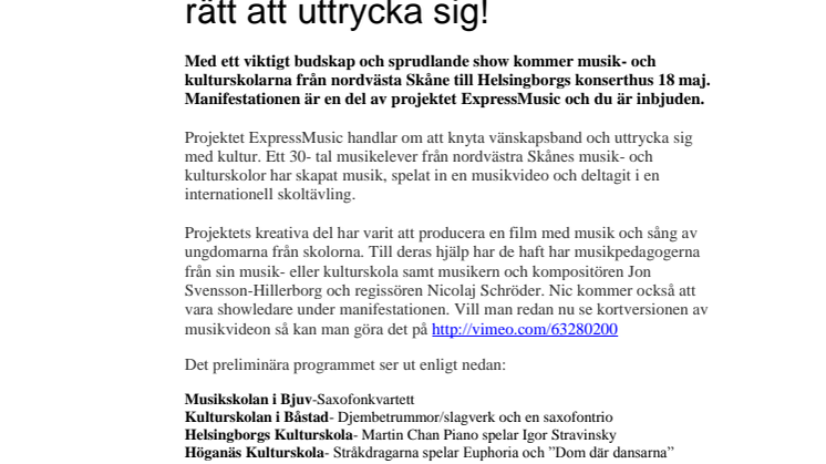 Manifestation för barn och ungas rätt att uttrycka sig!