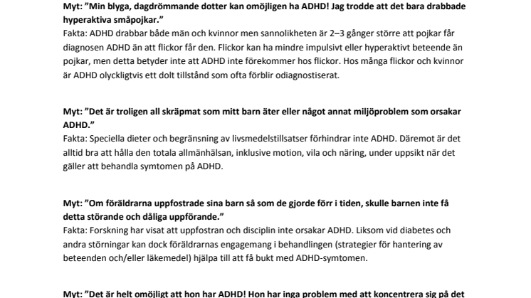 Myter och fakta om ADHD