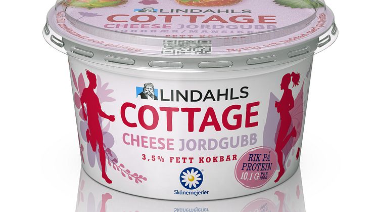 Lindahls Cottage Cheese, Jordgubb, 200g