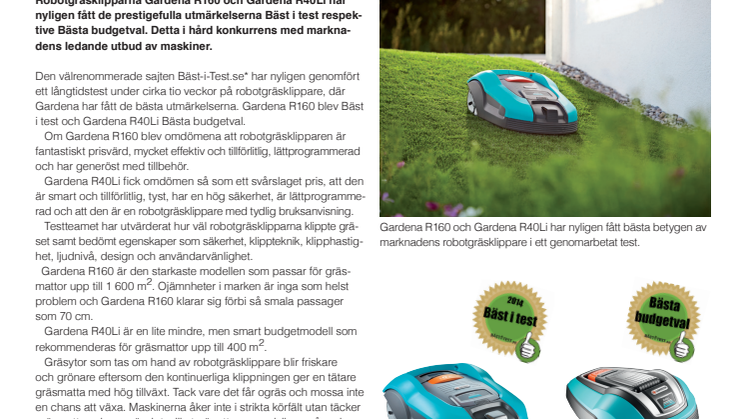 Gardenas robotgräsklippare Bäst i test!