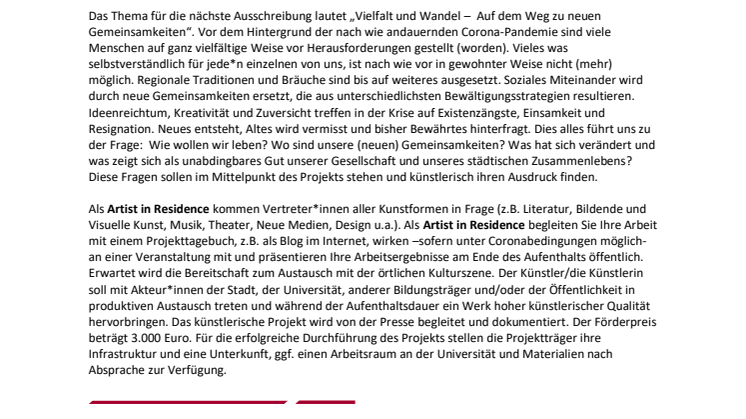 AIR 2021 Ausschreibung