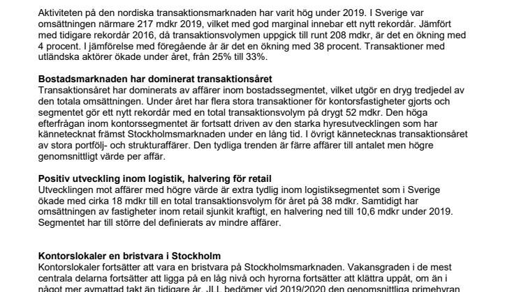 Fortsatt stark fastighetsmarknad