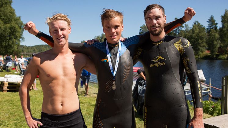 Topp 3 herrar i Vansbro 10K 2018. Foto: Mickan Palmqvist