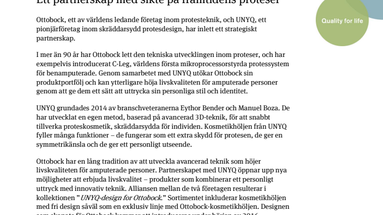 Ottobock och UNYC i unikt samarbete