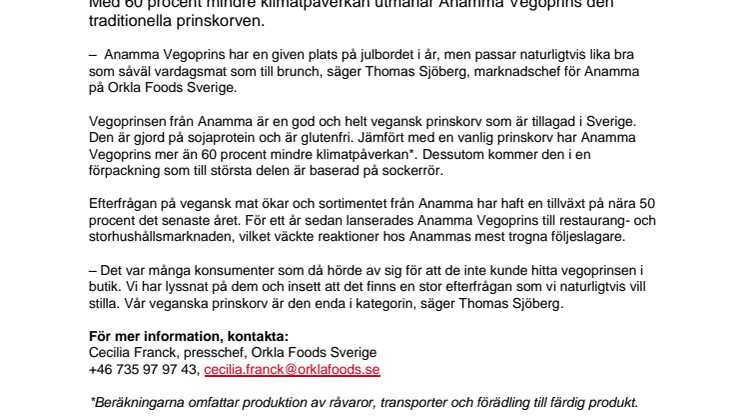 Få en grönare jul med Anamma Vegoprins 