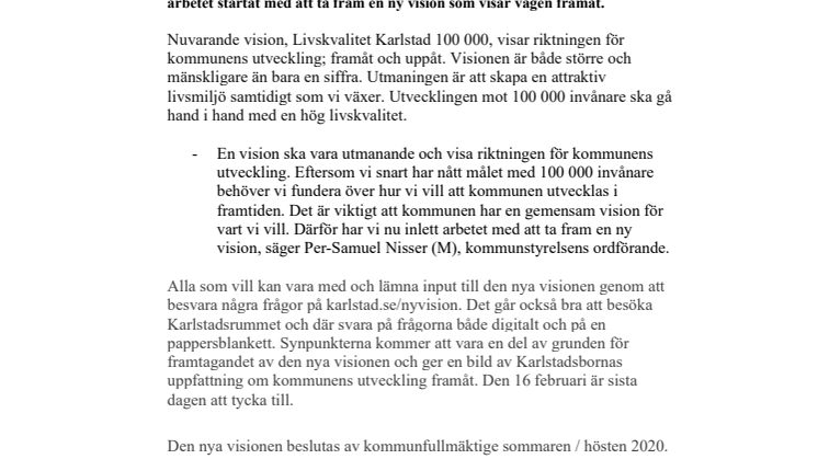 ​Ny vision ska visa vägen framåt