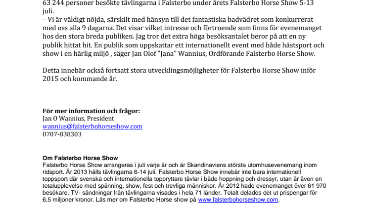 Rekordstort antal besökare på Falsterbo Horse Show