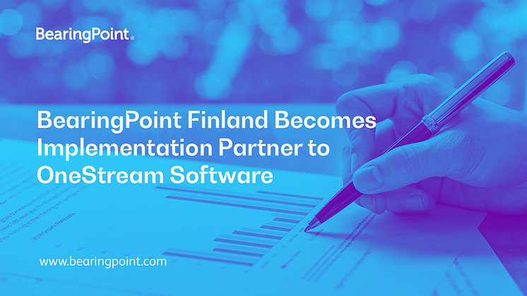 BearingPoint Finland Becomes Implementation Partner to OneStream Software