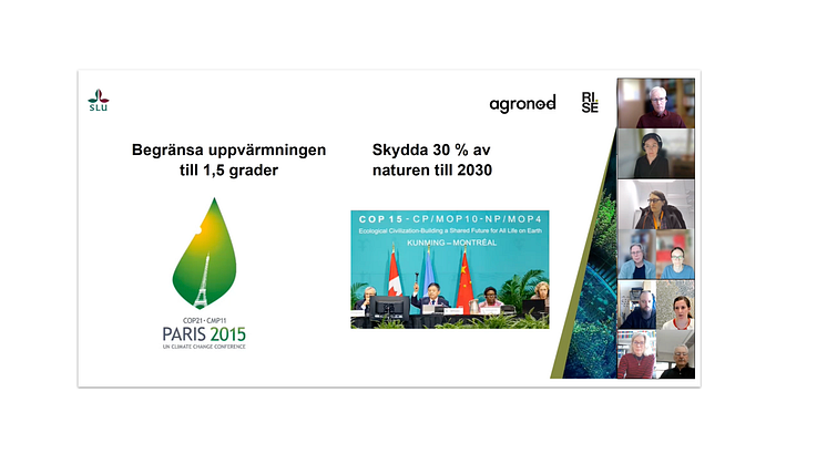 Tillsammans med experter från SLU och RISE genomför Agronod en förstudie om mätning av kolinlagring och biologisk mångfald. Bilden är tagen från  projektgruppens första seminarium.