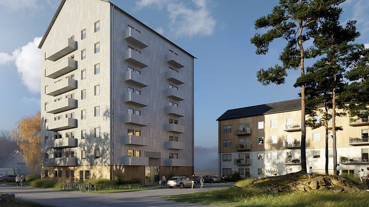 Lindbäcks koncepthus för Sveriges Allmännytta, Tetris punkthus och lamellhus.