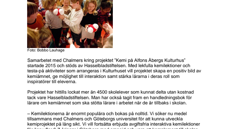 Lekfulla kemilektioner på Alfons Åbergs Kulturhus