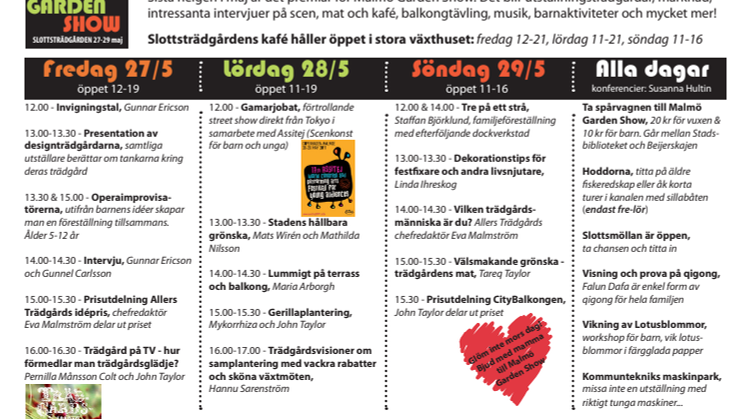 Malmö Garden Show - program