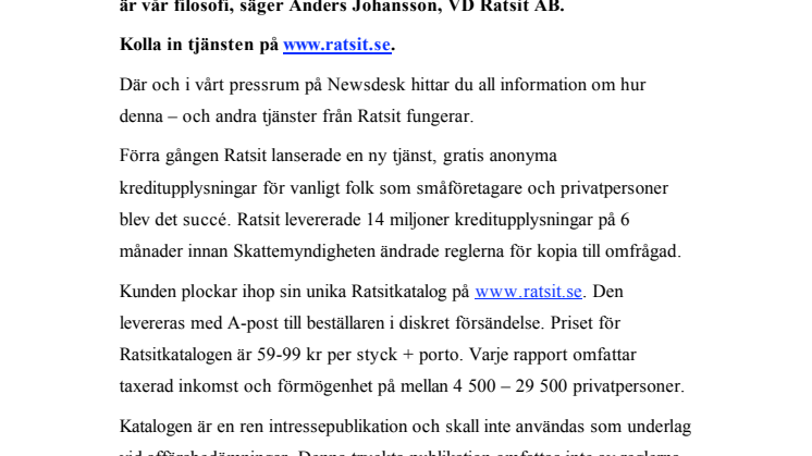 Nu är alla svenskars taxeringsuppgifter lätt tillgängliga.