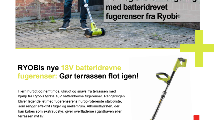 RYOBIs nye 18V batteridrevne fugerenser: Gør terrassen flot igen!