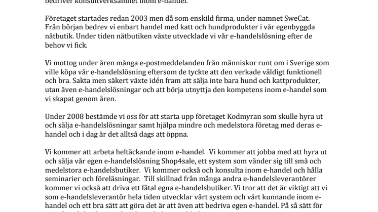 Kodmyran AB startar