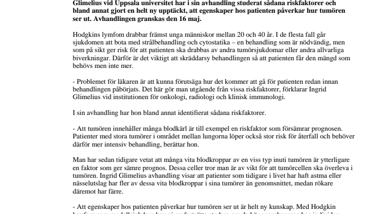 Egenskaper hos patienten kan påverka cancertumörens utseende