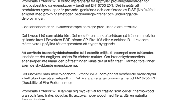 Bygg säkert med Woodsafes långtidsbeständiga brandskydd