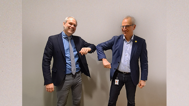 Generalsekreterare Magnus Lindgren (Stiftelsen Tryggare Sverige) och Stadsdirektör Jan Eriksson (Sundbybergs stad)