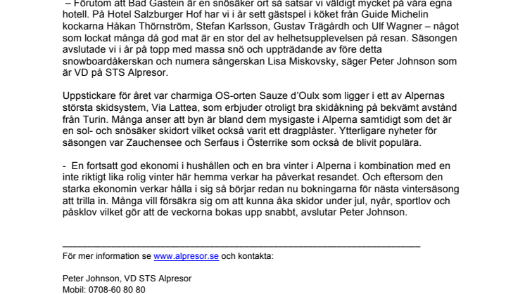 Rekordmånga svenskar reste till Alperna